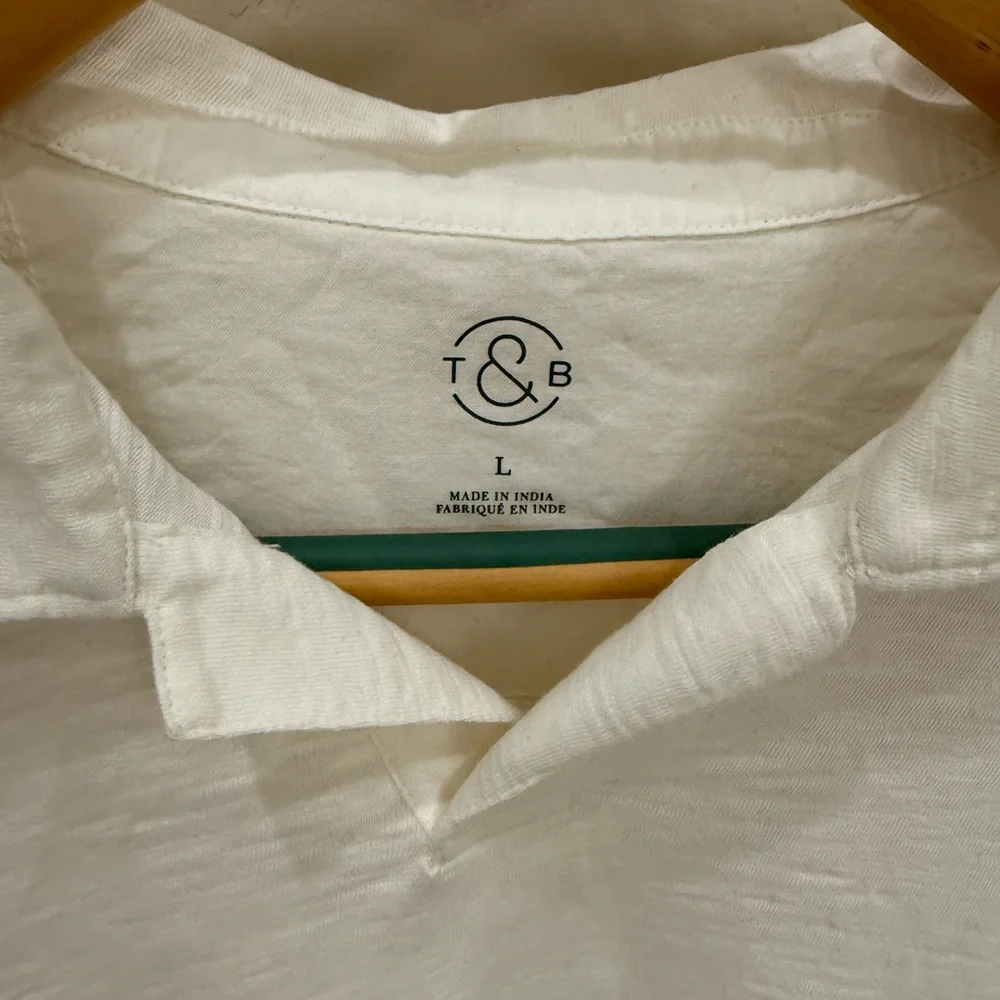 Treasure & Bone Men's White Long Sleeve Polo - Picture 2 of 4